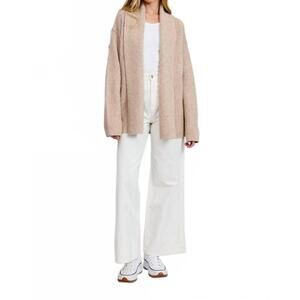 NEW FLAT WHITE puppy jacquard sweater cardigan in beige